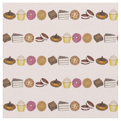 Bake Sale Cookie Cupcake Brownie Cake Treat Fabric