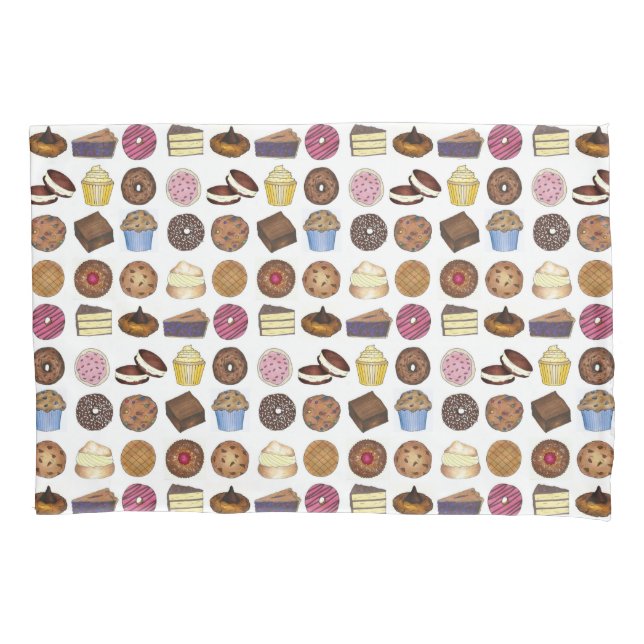 Bake Sale Cupcake Brownie Pie Cake Baked Goods Pillow Case (Front)