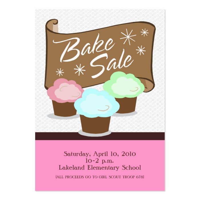 Bake Sale Event Card Business Card Template