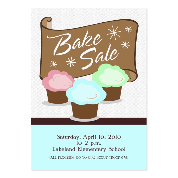 Bake Sale Event Card Business Card Templates