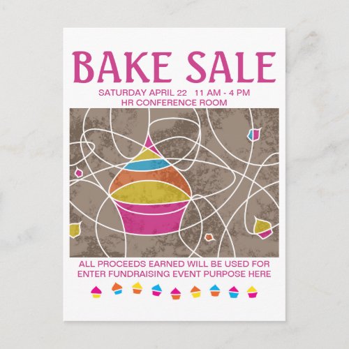 bake sale flyers postcard