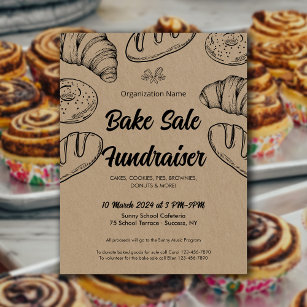 Bake Sale Fundraiser Church School Announcement Flyer