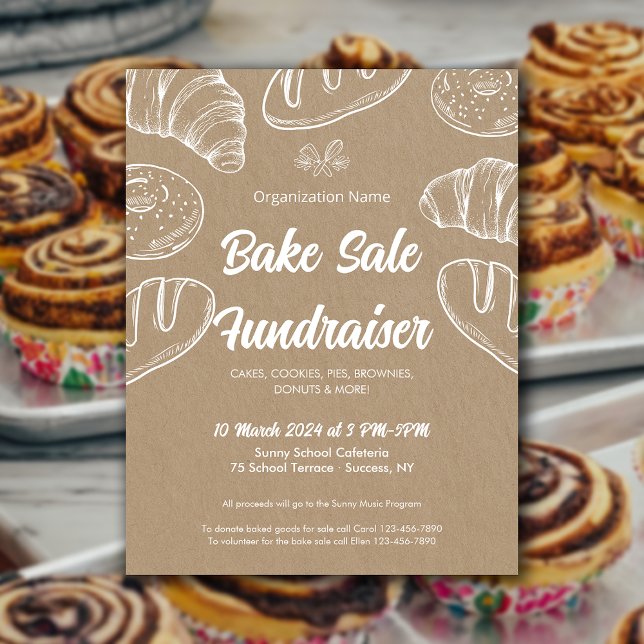 Bake Sale Fundraiser Church School Announcement Flyer (Bake Sale Fundraiser Church School Announcement Flyer)