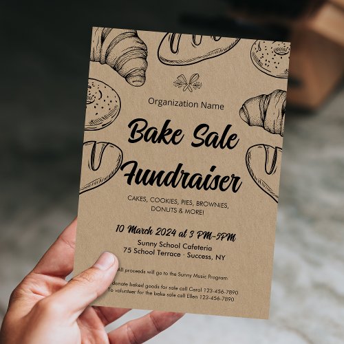 Bake Sale Fundraiser Event Church School Community Invitation