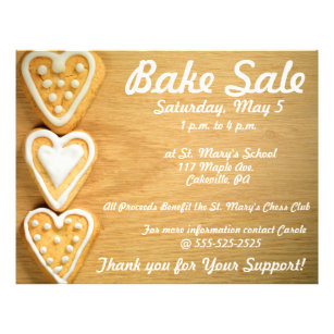 Bake Sale Fundraiser Flyer Horizontal Cookies