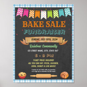 Bake Sale fundraiser school event template Poster