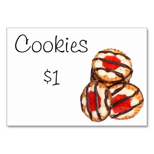 Bake Sale Fundraiser Table Signage Card Cookies