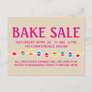 bake sale mailout flyers postcard