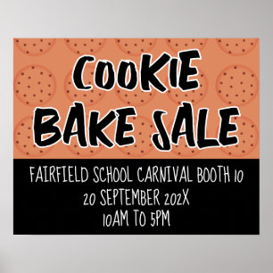 Bake Sale Sign, Cookie Booth Poster Template