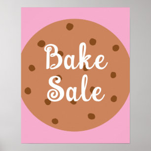 Bake Sale Sign, Cute Bake Sale Announcement, Pink Poster