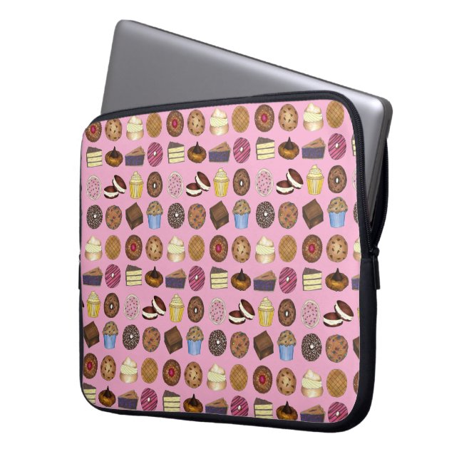Bake Sale Treats Cupcake Cookie Pie Brownie Donut Laptop Sleeve (Front Left)