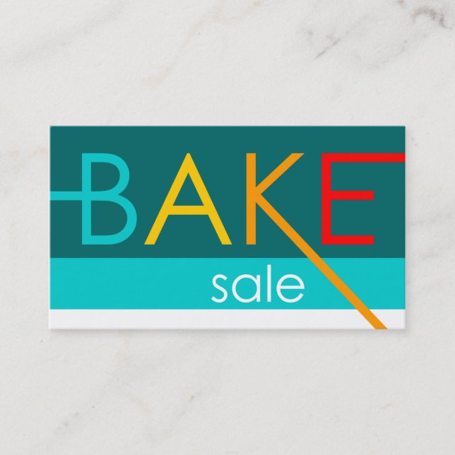 bake sale (typographic) business card (Front)