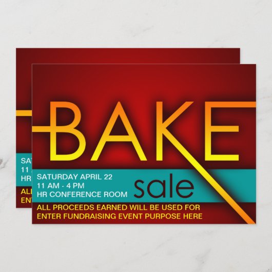 bake sale typographic flyers (Front/Back)