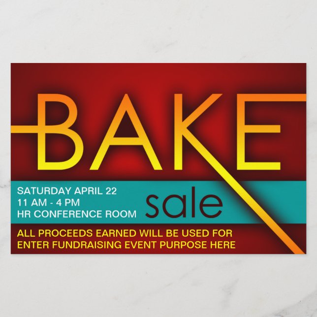 bake sale typographic flyers (Back)