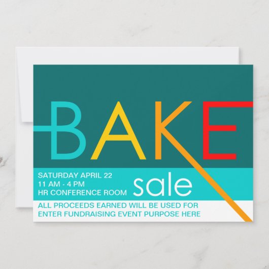 bake sale typographic flyers (Back)