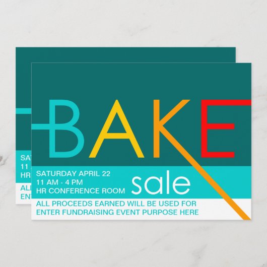 bake sale typographic flyers (Front/Back)
