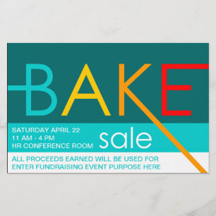 bake sale typographic flyers