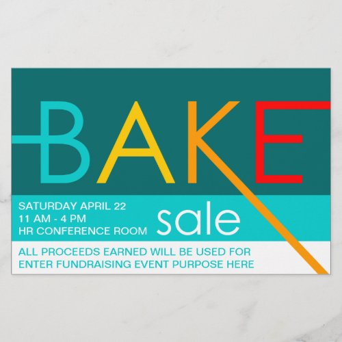 bake sale typographic flyers