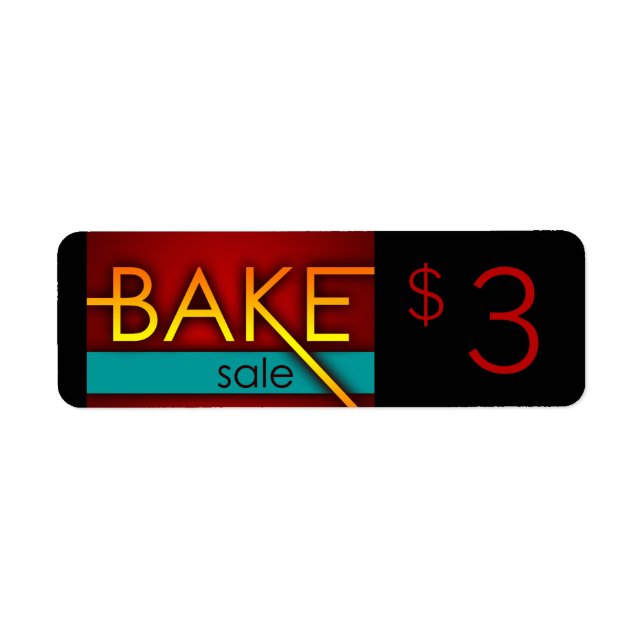 bake sale typographic flyers label (Front)