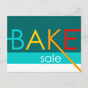 bake sale (typographic) postcard