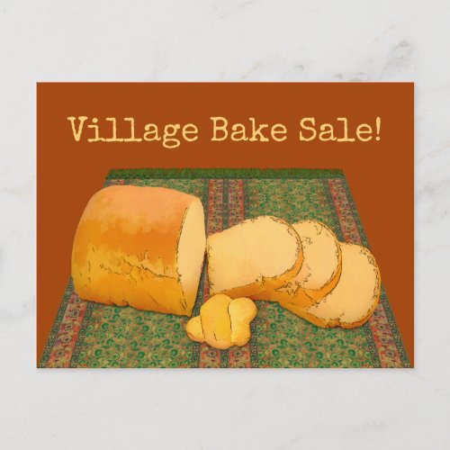 Bake Sale with Loaf of Homemade Bread Postcard