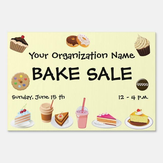 Bake Sale Yard Sign (Front)