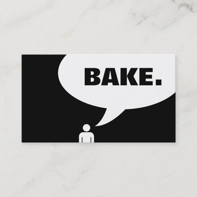 BAKE. speech bubble Business Card (Front)
