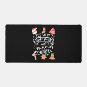 Bake Stuff and Watch Christmas Movies Desk Mat