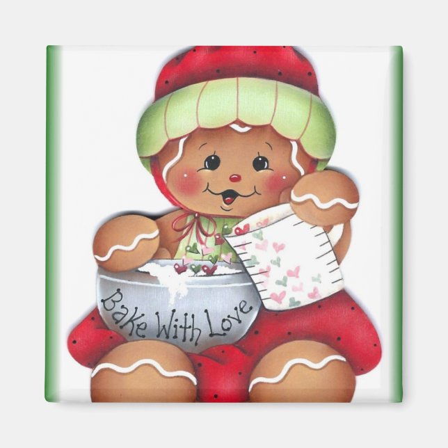 Bake with Love Gingerbread Magnet (Front)