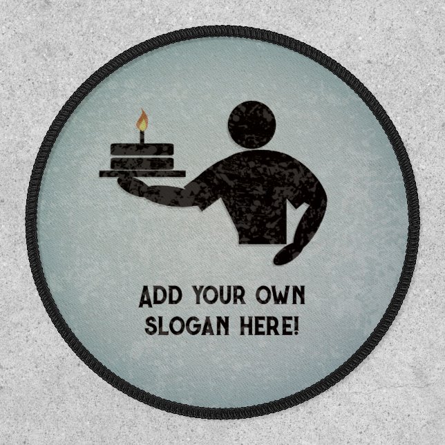 Baked a Cake Man - Gray / Black Masculine Graphic Patch (Front)