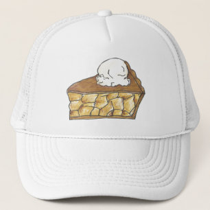 Baked Apple Pie Slice A La Mode Dessert Bakery Trucker Hat