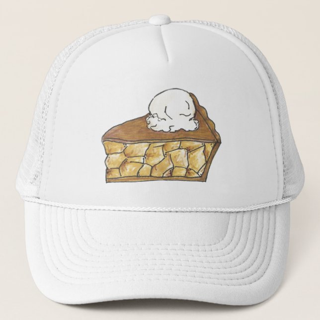 Baked Apple Pie Slice A La Mode Dessert Bakery Trucker Hat (Front)