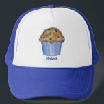 Baked Baking Blueberry Muffin Breakfast Food Baker Trucker Hat<br><div class="desc">Created from an original marker illustration and featuring a fresh-baked blueberry muffin.

This design is also available on other products. Don't see what you're looking for? Need help with customization? Contact Rebecca to have something designed just for you.</div>