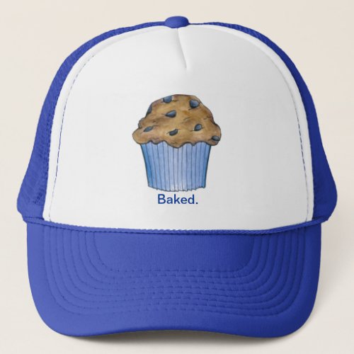 Baked Baking Blueberry Muffin Breakfast Food Baker Trucker Hat