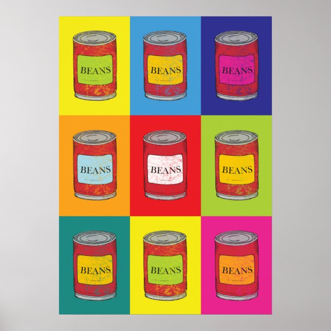 Baked Bean Tins Food Pop Art Kitchen Poster (Front)