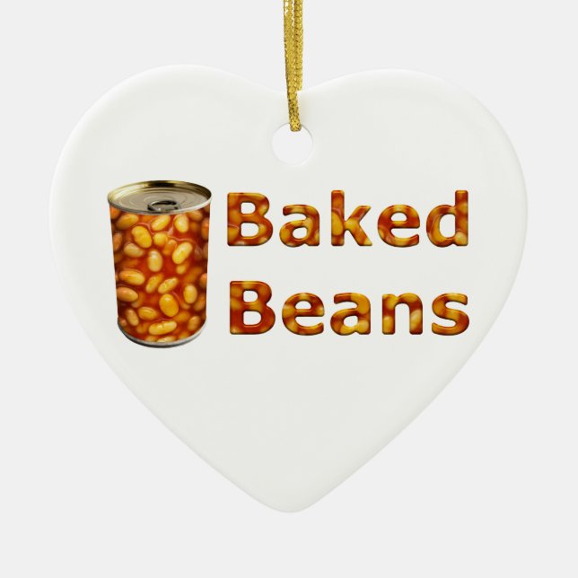 Baked Beans Can Ceramic Ornament (Front)