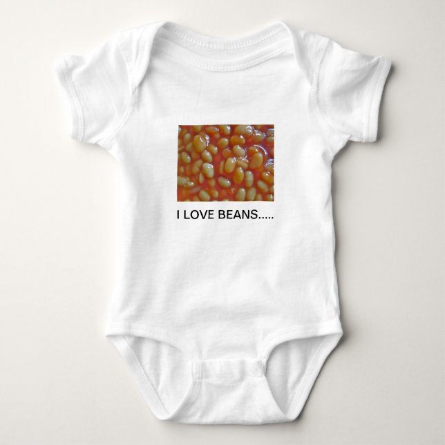 Baked Beans Creeper/Babygro Baby Bodysuit (Front)