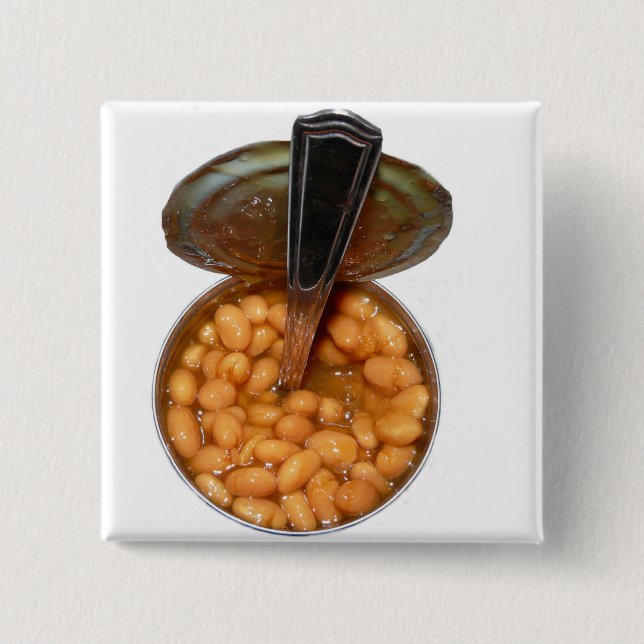 Baked Beans in Tin Can with Spoon Button (Front)