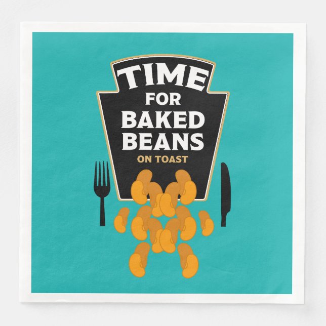 Baked Beans On Toast Paper Dinner Napkins (Front)