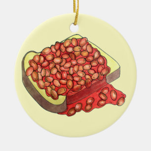 Baked Beans on Toast UK British Cuisine Food Ceramic Ornament