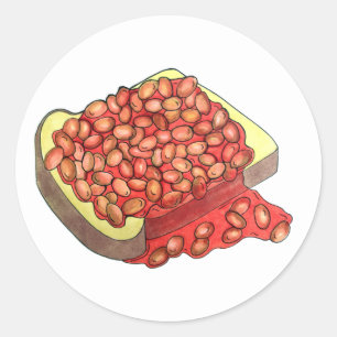 Baked Beans on Toast UK British Cuisine Food Classic Round Sticker
