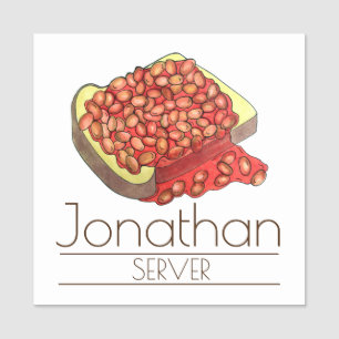 Baked Beans on Toast UK British Cuisine Food Name Tag