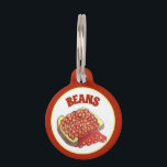 Baked Beans on Toast UK British Cuisine Food Pet ID Tag<br><div class="desc">Apron design features an original marker illustration of classic British beans on toast. This design is also available on other products. Lots of additional food-themed illustrations are also available from this shop. Don't see what you're looking for? Contact Rebecca to have something created just for you.</div>