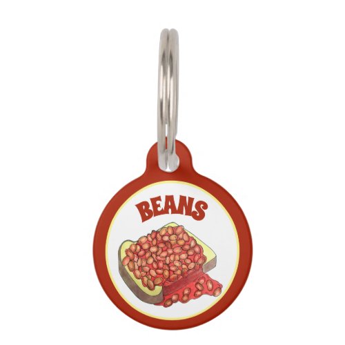 Baked Beans on Toast UK British Cuisine Food Pet ID Tag
