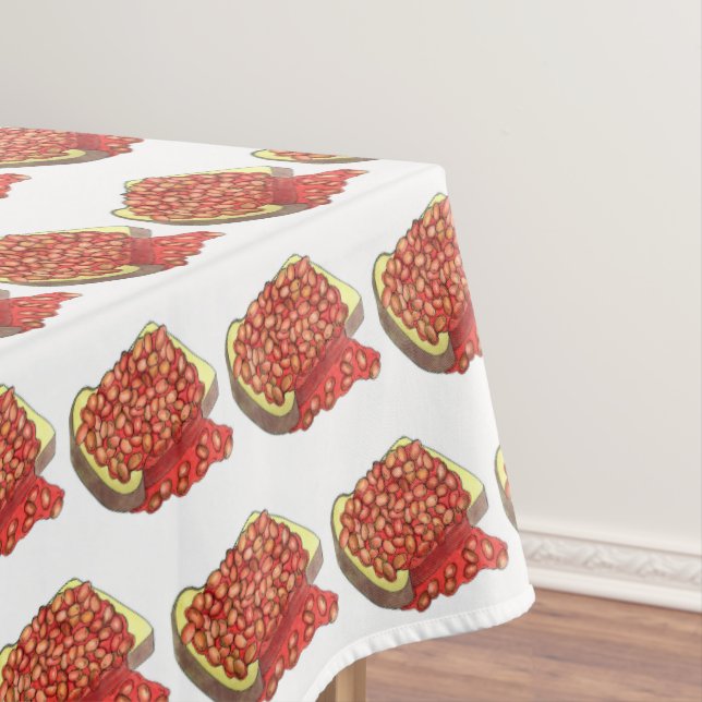 Baked Beans on Toast UK British Cuisine Food Tablecloth (In Situ)