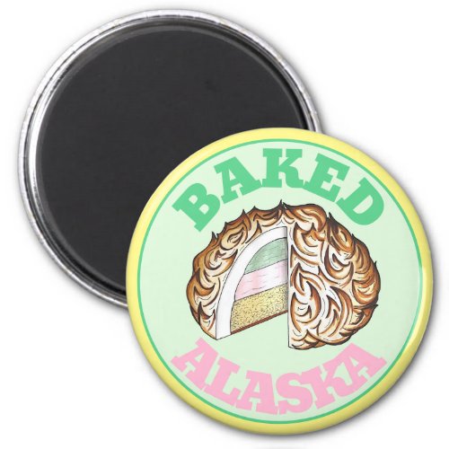 Baked Bombe Alaska Ice Cream Cake Dessert Food Magnet