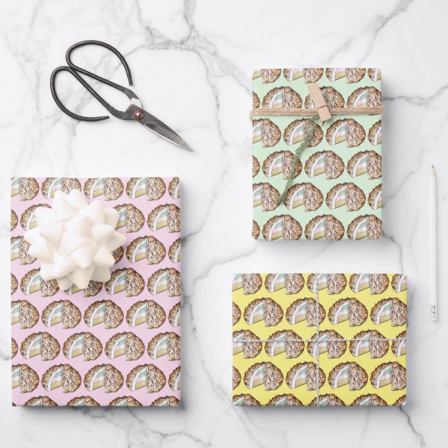 Baked Bombe Alaska Ice Cream Cake Dessert Food Wrapping Paper Sheets (Front)