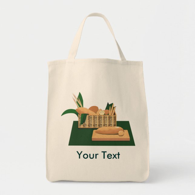 Baked Bread Basket Grocery Tote Bag (Front)