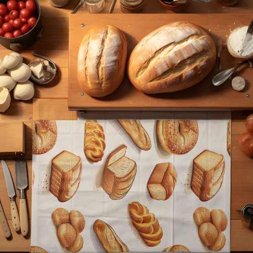 Baked Bread  Kitchen Towel