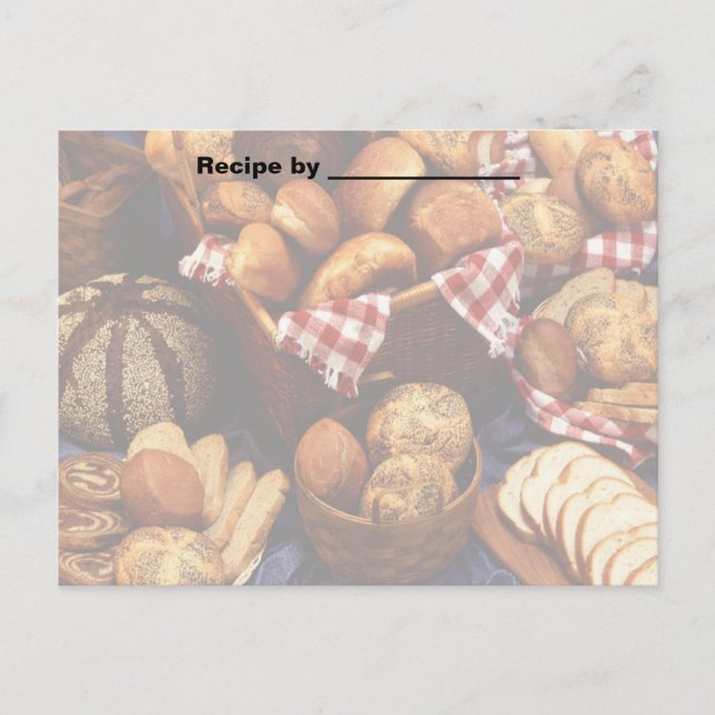 Baked Breads Recipe 2 Blank Card (Front)
